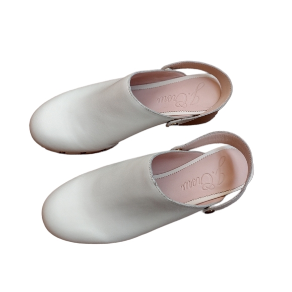 J. Crew Convertible Leather Clog Dusty Ivory - Picture 12 of 15